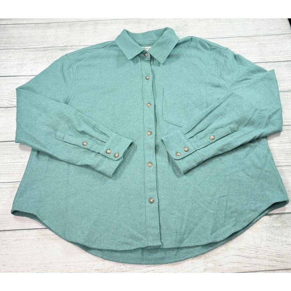 Madewell Women’s Flannel Kempton Button Up Shirt 100% Cotton Faded Shale Size M